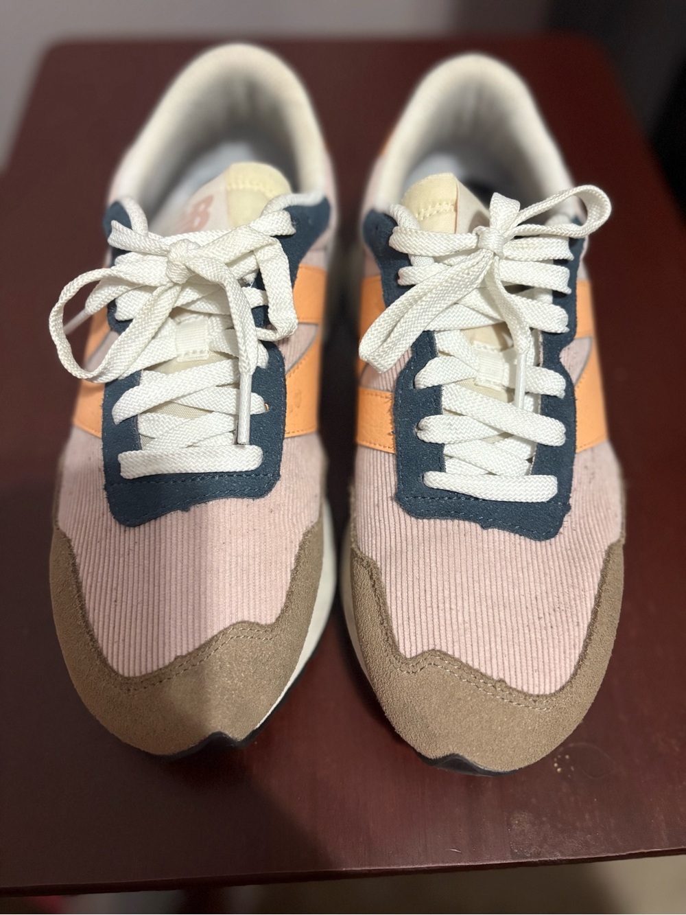 New Balance Women's Pink, Peach & Navy Lace-Up Sneakers